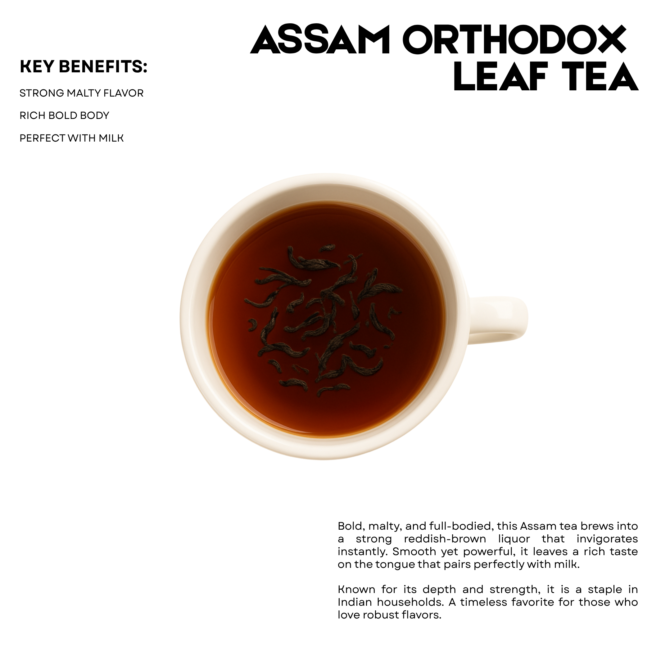 Assam Orthodox Leaf Tea – 25 Cups