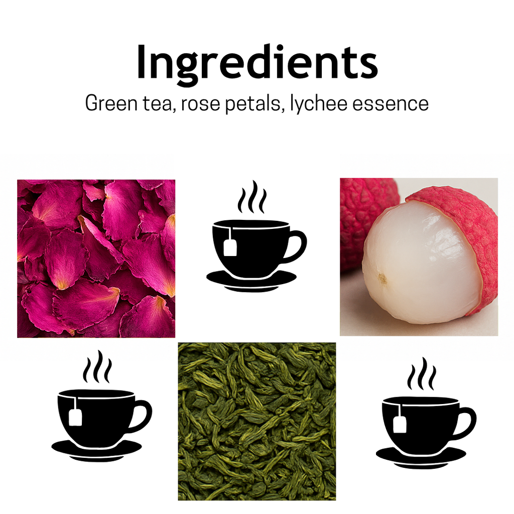 Rose & Lychee Green Tea – 25 Cups