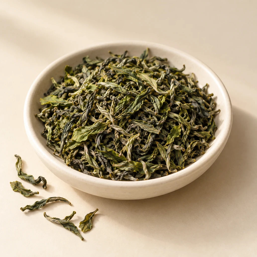 Darjeeling green tea raw ingredient — illustrative catalogue image
