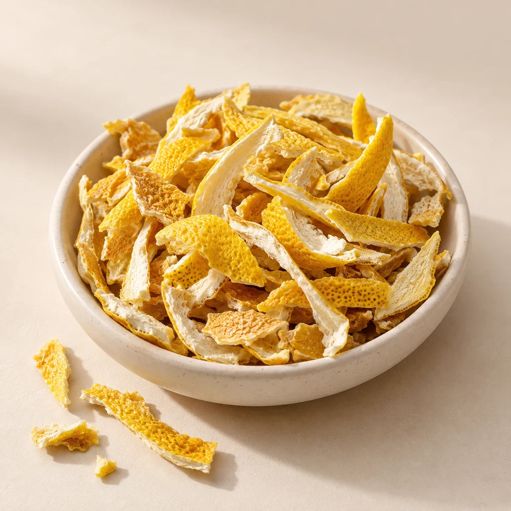 Lemon peel raw ingredient — illustrative catalogue image